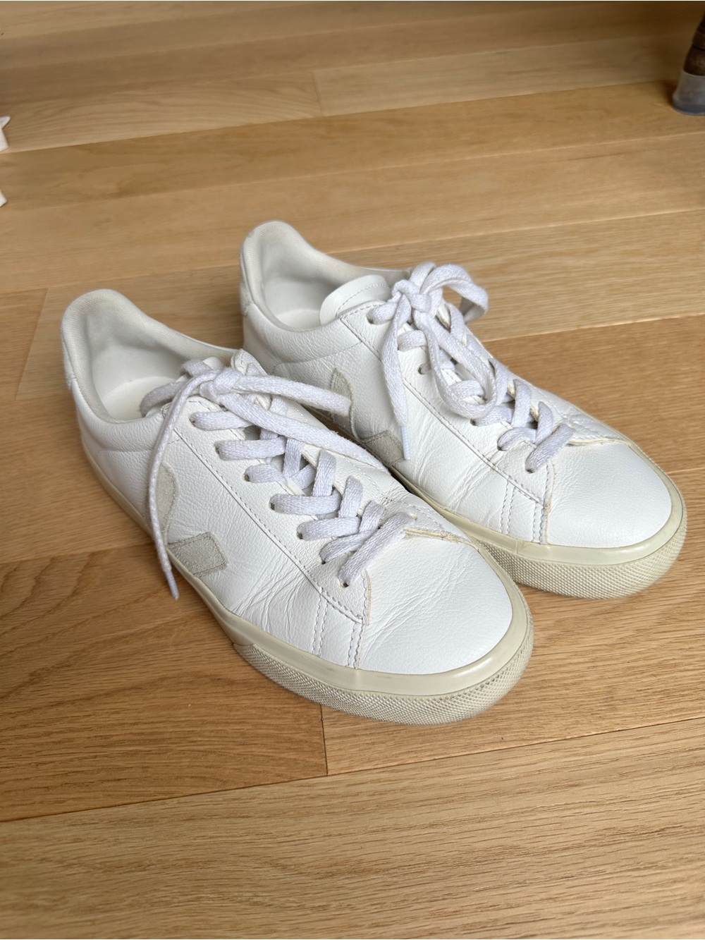 Women’s Veja Campo Lace Up White Sneakers